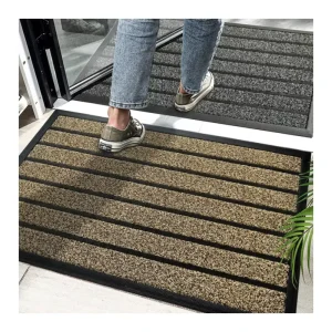 Artificial Grass Doormat with Border Non-Slip Rubber Backing Indoor Outdoor Entrance Mat