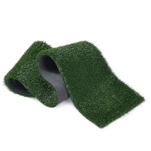 Artificial Grass Rug Interlocking Design 10mm Pile Height for Soccer, Indoor Sports Flooring, Green Turf Carpet