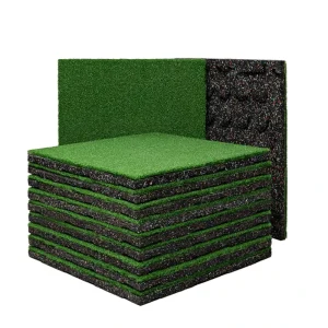 Artificial Grass Turf Rubber Tile for Gym Anti vibration Non toxic Grass Rubber Flooring Mat