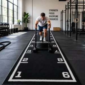 Artificial Turf Sled Track for Indoor Sports Flooring, Customizable Size and Logo Graphics