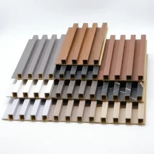 Artistic Acoustic WPC Grille Panels for Hotel Villa Apartment 3D Waterproof Eco Friendly Decorative Wall Panels