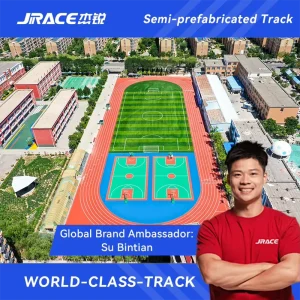 Athletic Track Flooring Semi-Prefabricated System for Track and Field