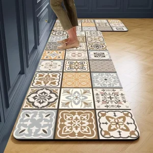BPA Free Custom Logo Color Custom Size Cushioned Rubber Puzzle Pattern Anti Fatigue Waterproof Non Slip Kitchen Mat