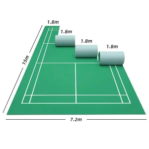 BWF Approved Eco-Friendly UV Coated Anti-Slip Shock Absorption PVC Badminton Court Mat Easy Install Indoor Sports Flooring