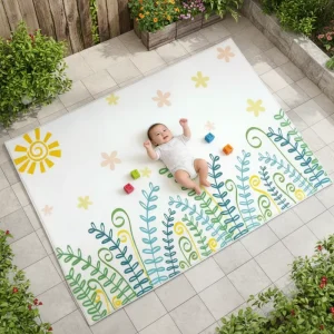 Baby Play Mat 200x140cm Extra Large Foldable Cushioned Waterproof Anti-Slip Tummy Time Mat