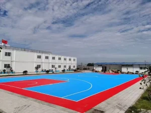 Backyard Half Basketball Court PVC Interlock Anti Slip Multi sport Court Vinyl Flooring Custom Size Logo