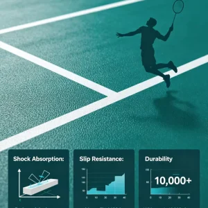 Badminton Court PVC Floor Roll 4.5 mm 1.8 m Width Indoor Outdoor Shock Absorption Waterproof Wear Resistant