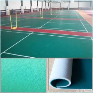 Badminton Court PVC Sports Flooring With Court Line Tape Welding Rod Complete Badminton Floor Mat for Sports Stadium Production