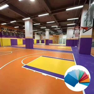 Basketball Court PVC Flooring Badminton Tennis Table Tennis Sports Court Anti slip Surface Mat Eco Friendly Shock Absorption