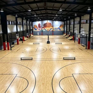 Basketball Flooring Multipurpose Flooring for Gyms and Basketball Courts High School Maple Solid Wood Gym Floor