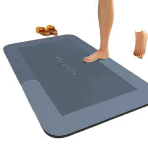 Bath Mat Rubber Backing Non Slip Quick Dry Absorbent Thin Washable for Home and Hotel