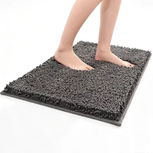Bathroom Water-Absorbing Dirt-Resistant Entryway Bath Floor Mat Bedroom Rug Thickened Chenille Non-Slip Doormat