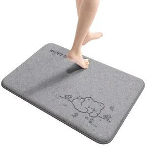 Bathroom Water-Absorbing Foot Mat Toilet Doorway Non-Slip Stain-Resistant Machine-Washable Rug