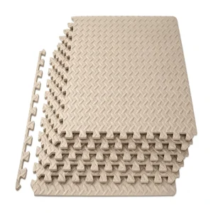Beige Thick EVA Gym Puzzle Floor Mats, Custom Color and Size