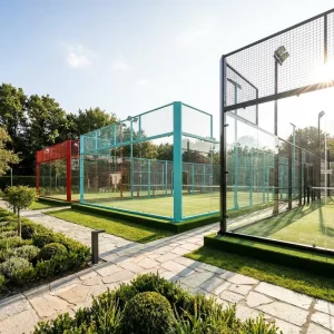 Bespoke Logo Branding Padel Court Precision Engineering Panoramic Padel Pitch