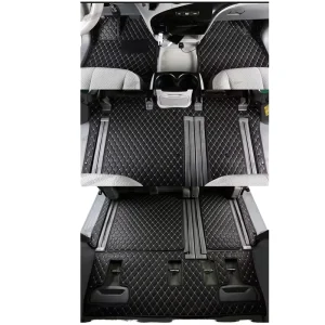 Best Selling Luxury MPV Interior Leather Floor Liners 18mm Thick Easy Clean Customized Splicing for