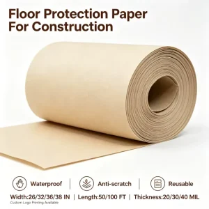 Biodegradable Renewable Heavy Kraft Floor Protection Paper Roll for Building Works