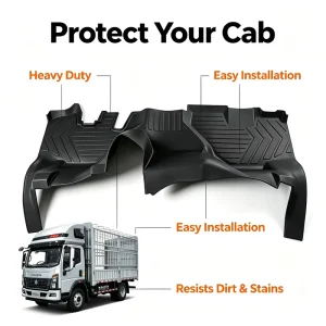 Black 3mm TPE Truck Floor Liners Geometric Pattern Waterproof Protection Mats for T3 T5 T8 Light Truck
