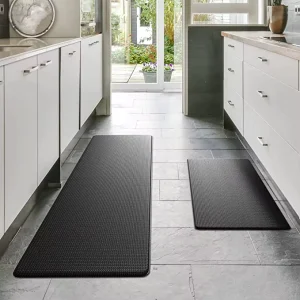 Black Anti-Fatigue Kitchen Mat Water-Absorbent Waterproof Non-Slip