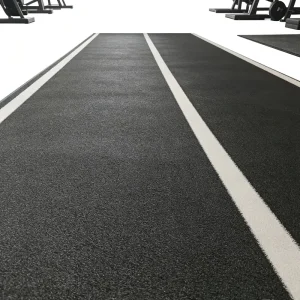 Black Artificial Grass Turf, Synthetic Lawn with White Lines for Indoor Gym and Sports Flooring