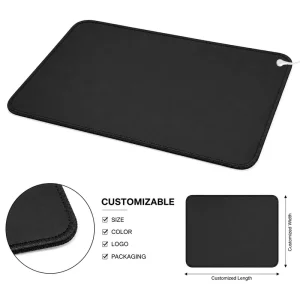 Black Conductive PU Leather Grounding Mat Anti-Static Earthing Pad for Home, Desk and Floor ESD Protection Factory Direct Supply