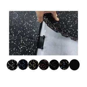 Black EPDM Dot Rubber Gym Floor Tiles, Noise-Reducing