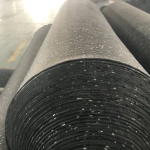 Black EPDM Speckles Gym Rubber Flooring Roll for Gym
