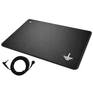 Black Fine Texture Grounding Mat Skin-Friendly Surface Anti-Slip Rubber Backing for Desk Floor and Home Use