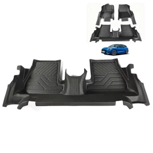 Black Geometric TPE Auto Floor Mats Full Surround Door Sill Protector for Focus 3mm Thick OEM Four Season