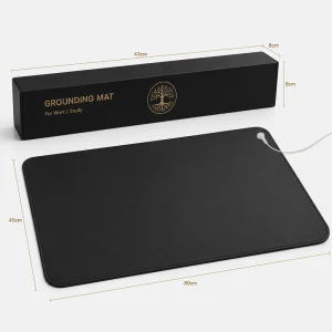 Black Grounding Mat for Desk and Floor Conductive Earthing Pad Anti-Slip Surface for Home and Electronic Workstations