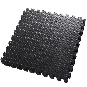 Black Interlocking Eva Soft Foam Exercise Floor Mats Gym Garage House Office Tiles