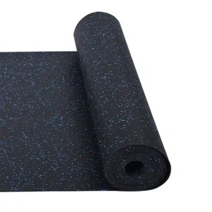 Black Interlocking Rubber Gym Flooring Tiles and Roll for Commercial and Home Sports Areas
