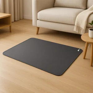Black PU Leather Grounding Mat Conductive Anti Static Earthing Pad for Office & Study EMF Protection & Focus Enhancement