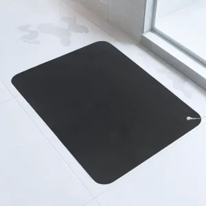 Black PU Water-Absorbent Grounding Mat Conductive Non-Slip Earthing Pad for Bathroom Doorway and Floor Protection