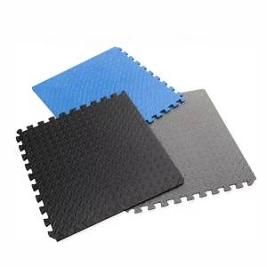 Black Puzzle Mat Yoga Exercise Gym Fitness Gymnastics Rubber Grain EPDM Floor Mats 500x500mm 15-30mm Thickness Home Fitness