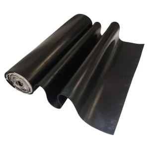 Black Reclaimed Rubber Sheet Roll 1 25mm Smooth Indoor Outdoor Flooring Shock Absorbing Waterproof Oilproof