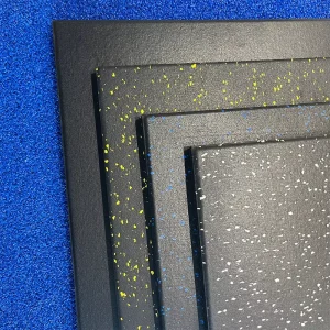 Black Rubber Gym Floor Tiles with EPDM Speckles