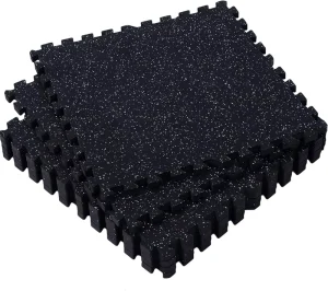 Black Rubber Gym Flooring Mat, 15mm PE Material, for Tennis and Golf Sports