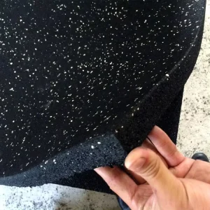 Black Rubber Gym Flooring Mat with Colorful Spots