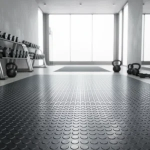 Black SBR Molded Non Slip Sports Floor Mats and Industrial Rubber Pads