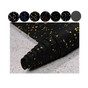 Black SBR with Colorful EPDM Flecks Gym Rubber Floor Roll Mat
