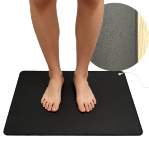 Black Sand Texture PU Leather Grounding Mat Conductive Anti-Static Earthing Pad for Desk Floor or Office Use