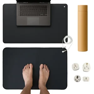 Black Smooth PU Leather Conductive Anti-Static Grounding Mat for Office and Home Use, Factory Direct Supply