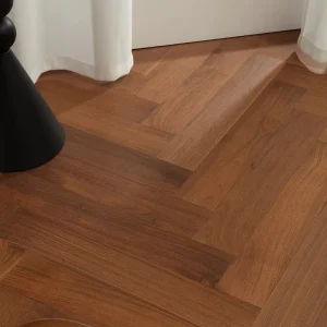 Black Walnut Solid Hardwood Flooring Herringbone Pattern Dark Timber Walnut Wood Flooring for Home Living Room