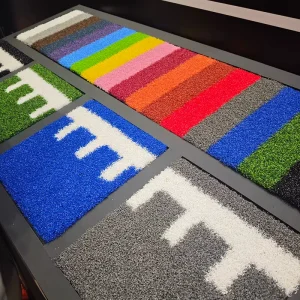 Blue Black PE Running Track Turf Flooring for Sprint Lanes and Sled Track