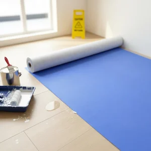Blue Breathable Floor Protection Roll Protective Flooring Painter Fleece Self-adhesive Covering