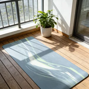Blue Non-Slip Cushioned Yoga Exercise Mat for Home Gym Training
