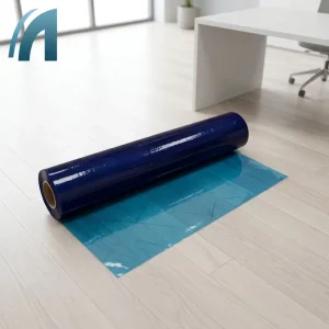 Blue PE Protective Film Roll with Acrylic Adhesive for Soft and Hard Floor Surfaces