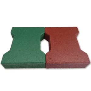Bone-Shaped Outdoor Playground Rubber Floor Mats, Large-Area Herringbone Running Track Tiles, Wear-Resistant