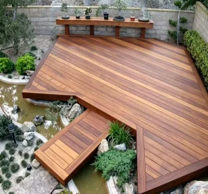 Brazilian Ipe Deck Tiles Non-Slip Ipe Wood Floor for Garden Terrace Weatherproof Outdoor Decking